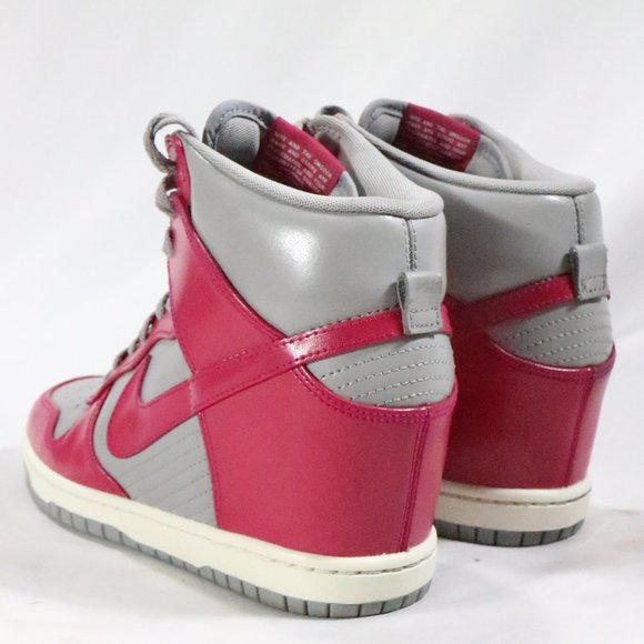 NIKE Dunk Sky Hi Med Grey /Sport Fuchsia-Sail Hidden Wedge Sneakers Sz 10 US - Picture 8 of 15